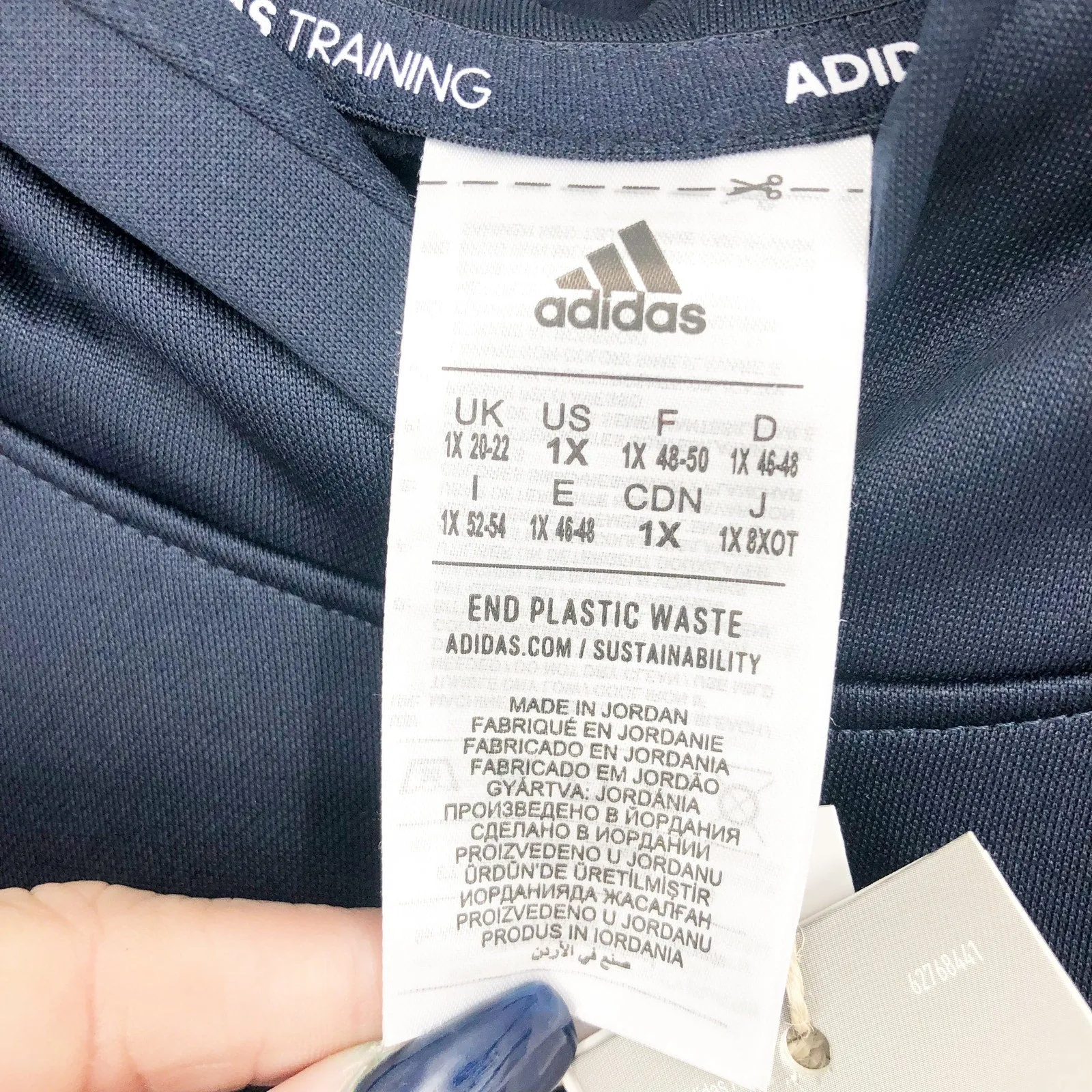 ADIDAS Women's Aeroready Big-Logo Hoodie 1X Navy Blue Sweatshirt NWT