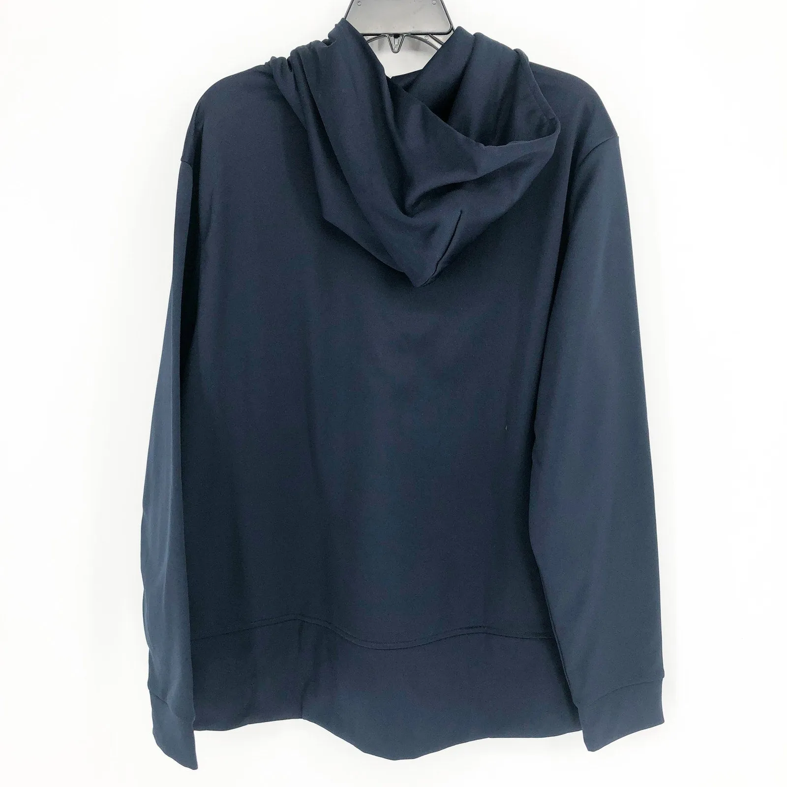 ADIDAS Women's Aeroready Big-Logo Hoodie 1X Navy Blue Sweatshirt NWT