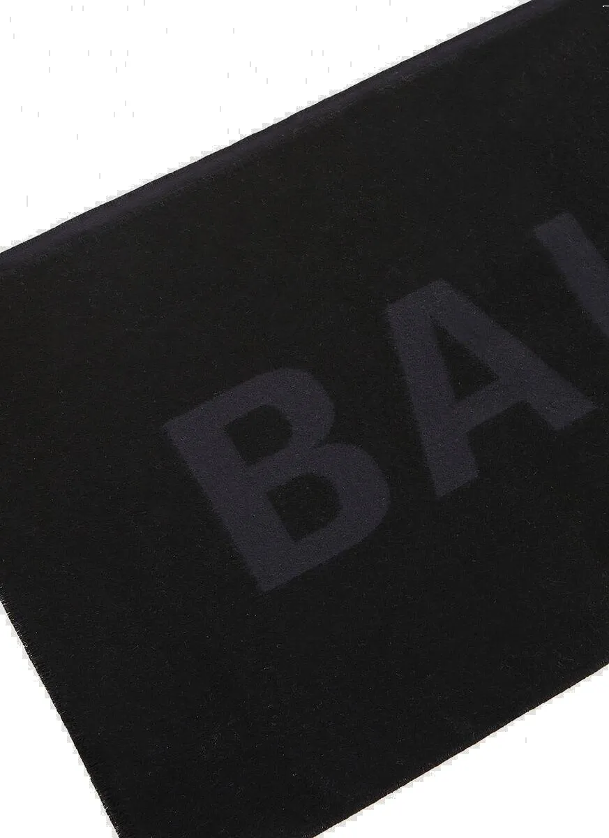 Balenciaga Logo Intarsia-Knit Scarf