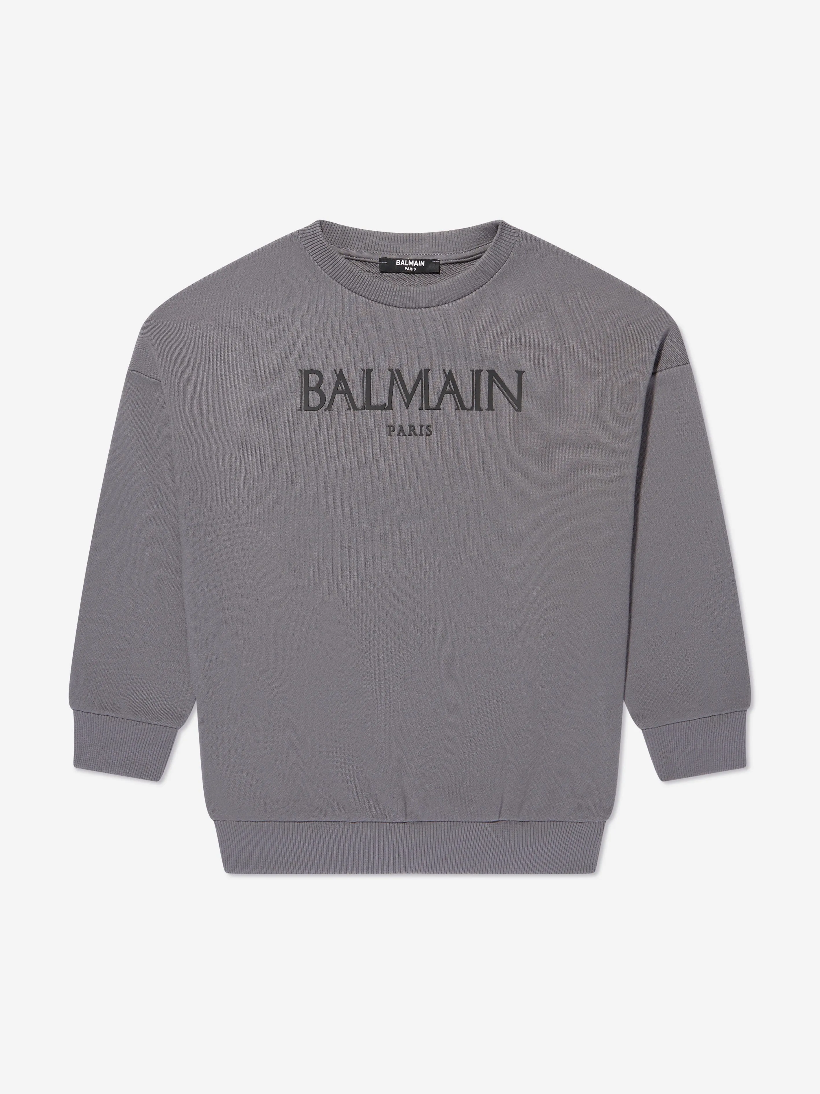 Balmain Boys Logo Sweatshirt in Grey