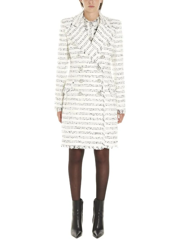 Balmain Double-Breasted Tweed Coat
