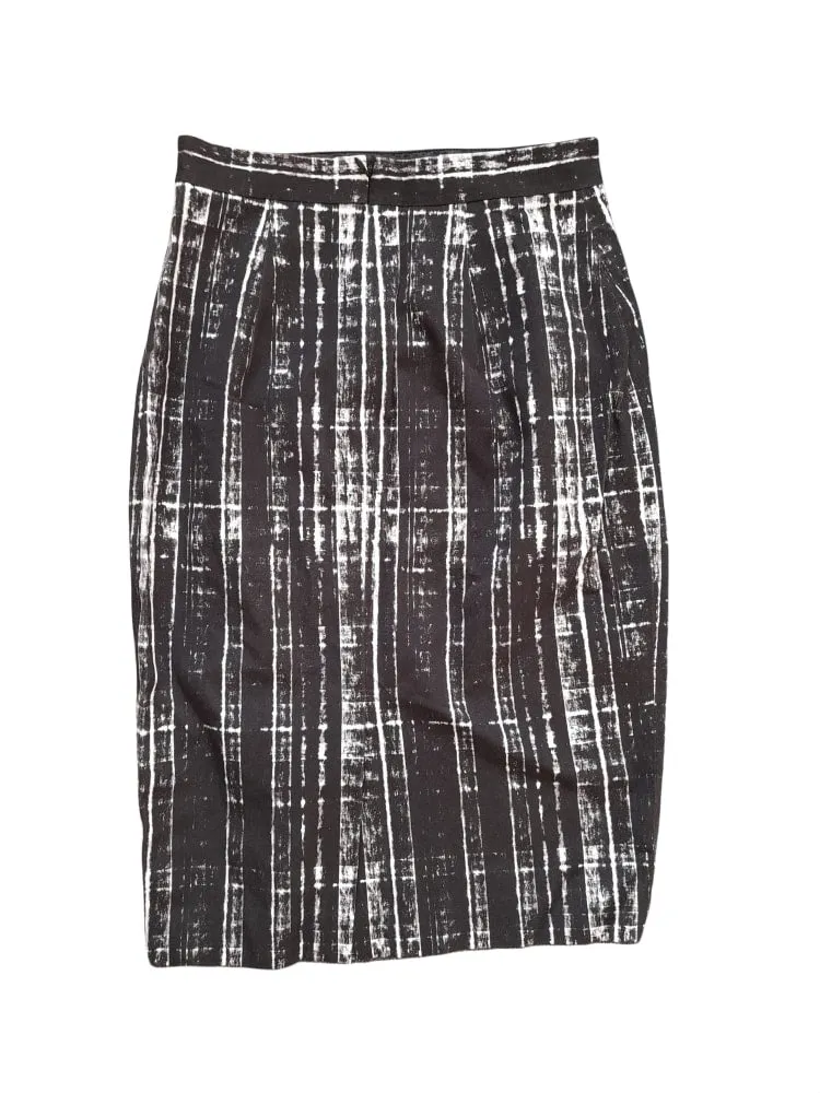Banana Republic Black Patterned Womens Skirt