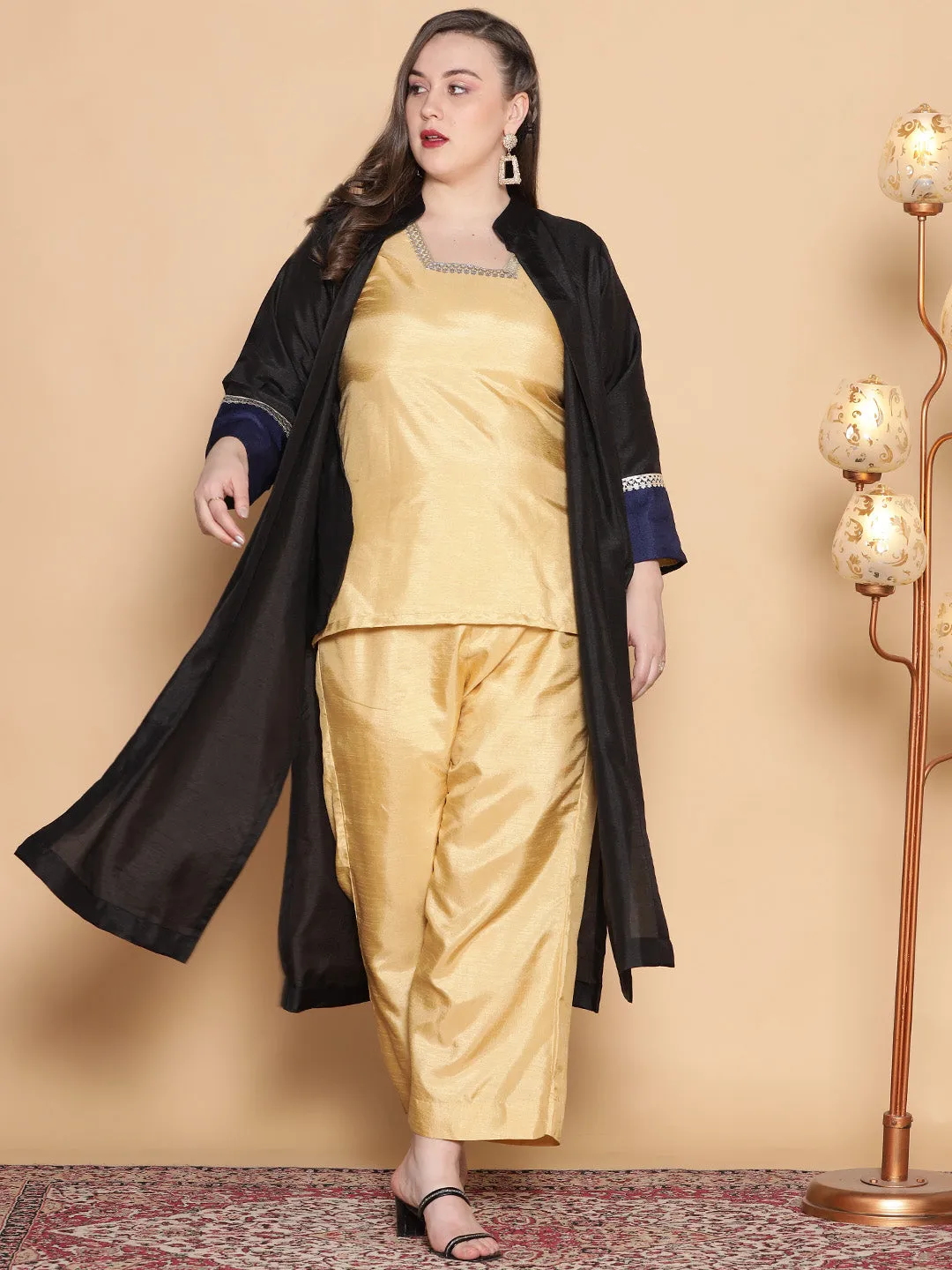 Black Silk Ethnic Jacket