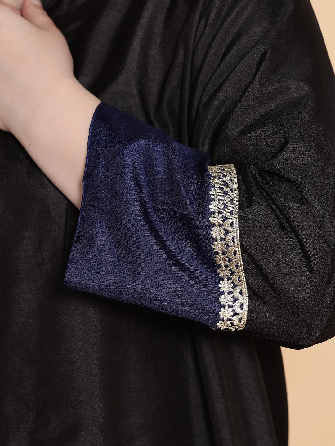 Black Silk Ethnic Jacket