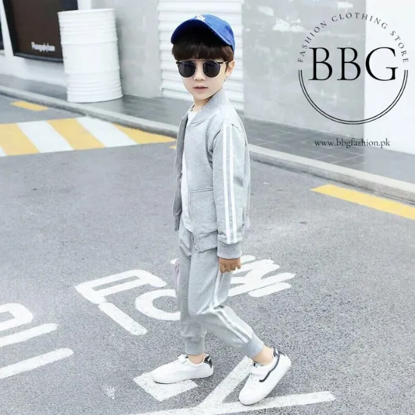 Black Stripe Kids Tracksuit