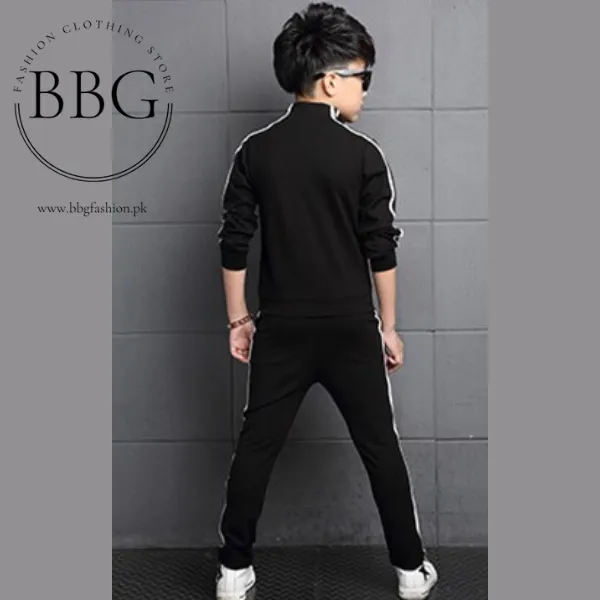 Black Stripe Kids Tracksuit