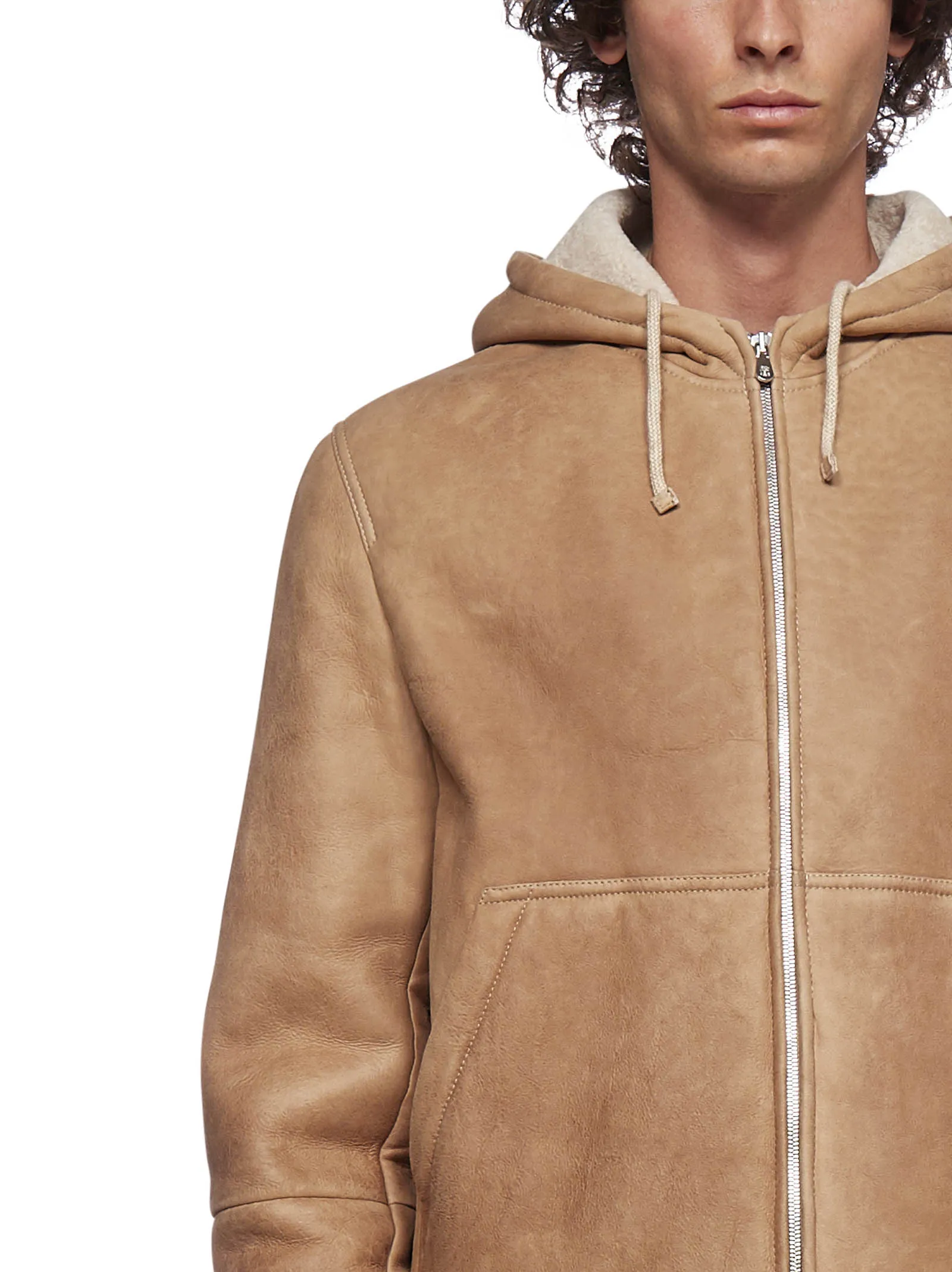Brunello Cucinelli Hooded Shearling Leather Jacket