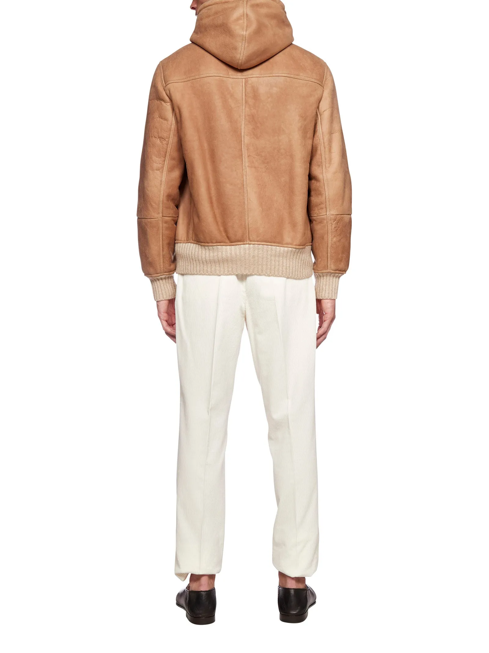 Brunello Cucinelli Hooded Shearling Leather Jacket