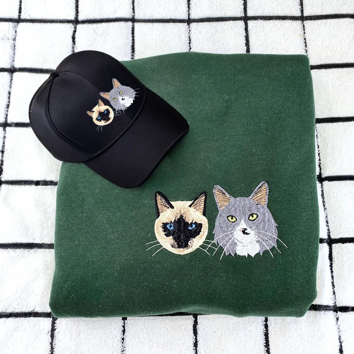 Cat Lover Trio Pack: Embroidered Sweatshirt & Hat & Tote Bag