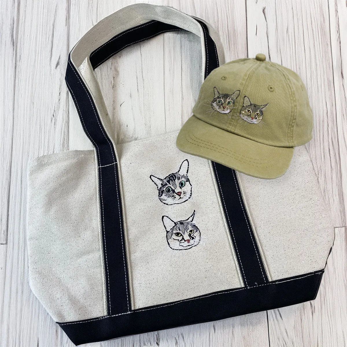 Cat Lover Trio Pack: Embroidered Sweatshirt & Hat & Tote Bag