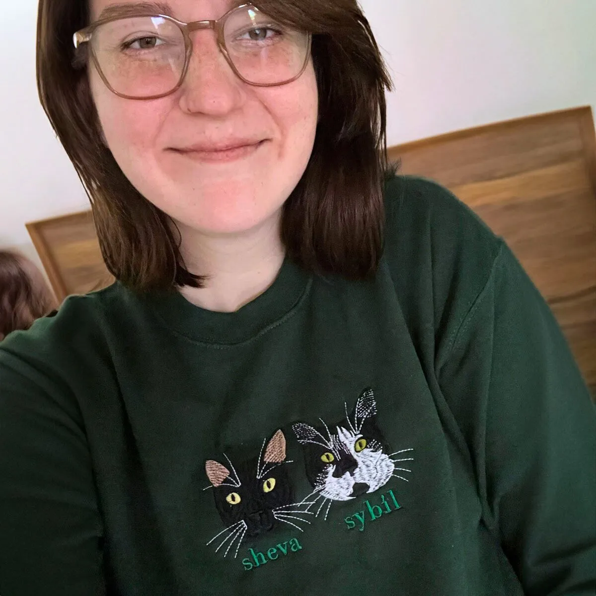 Cat Lover Twin Pack: Embroidered Crewneck Sweatshirt & Hoodie