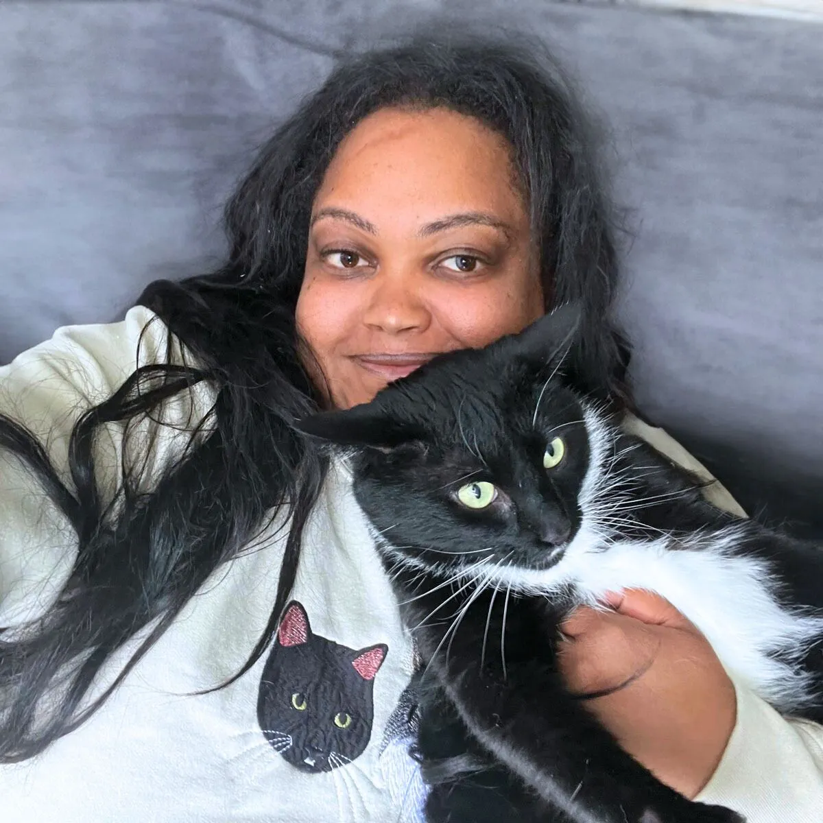 Cat Lover Twin Pack: Embroidered Crewneck Sweatshirt & Hoodie