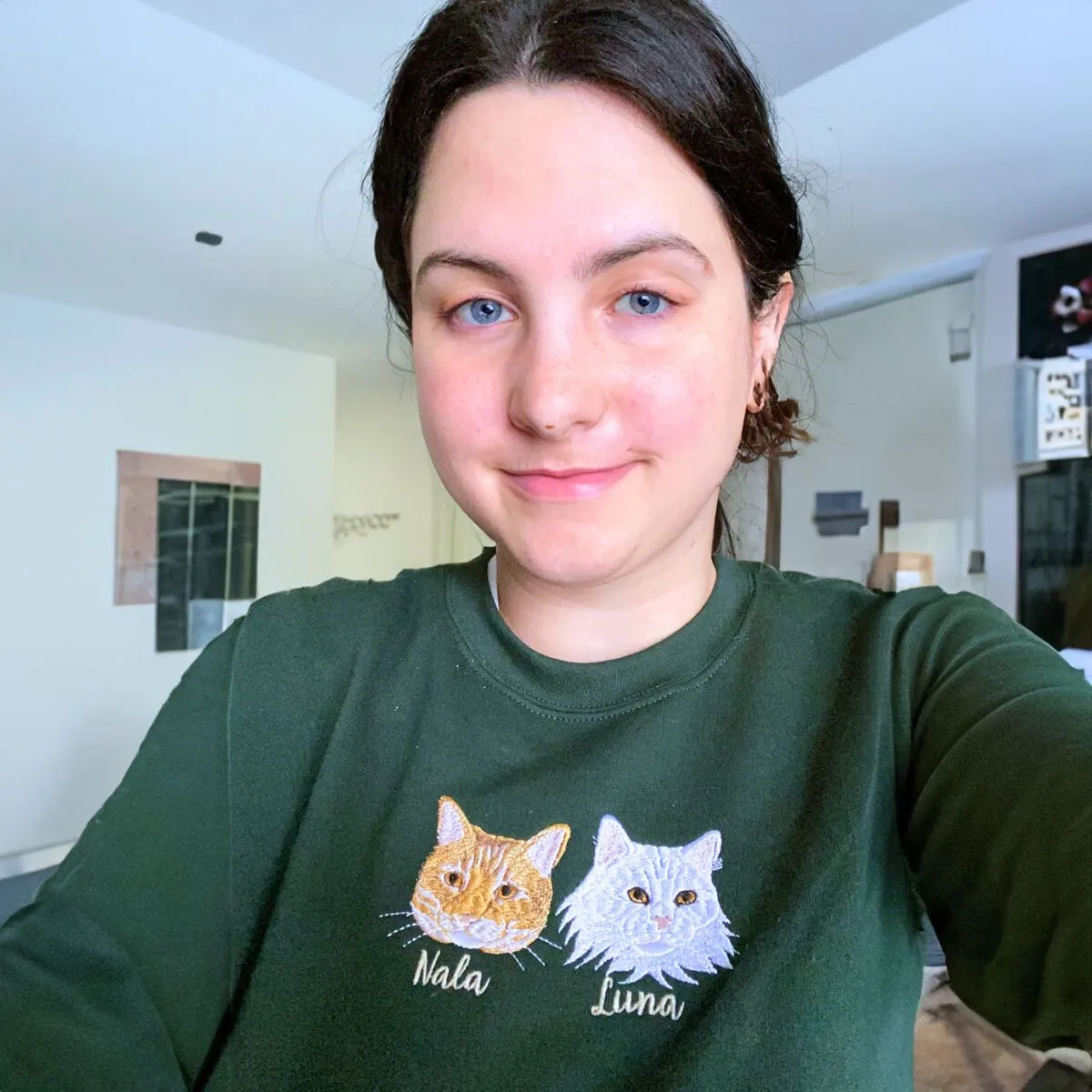 Cat Lover Twin Pack: Embroidered Crewneck Sweatshirt & Hoodie