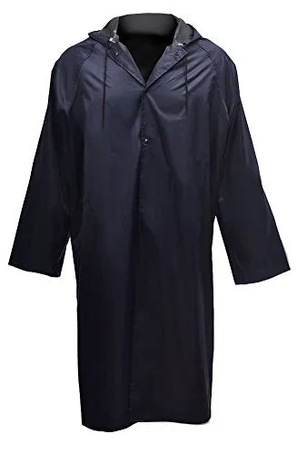 Cheering Long Rain Coat Windbreaker Rain Jacket Mens X-Large Navy
