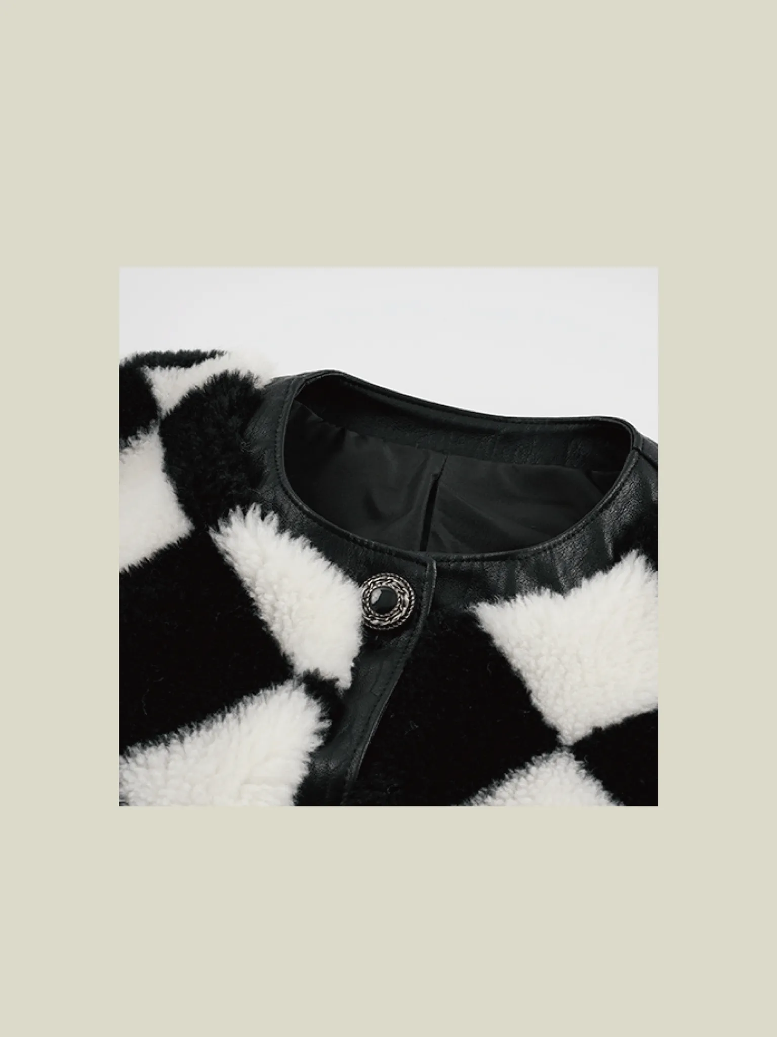 Chequer Faux Shearling Jacket