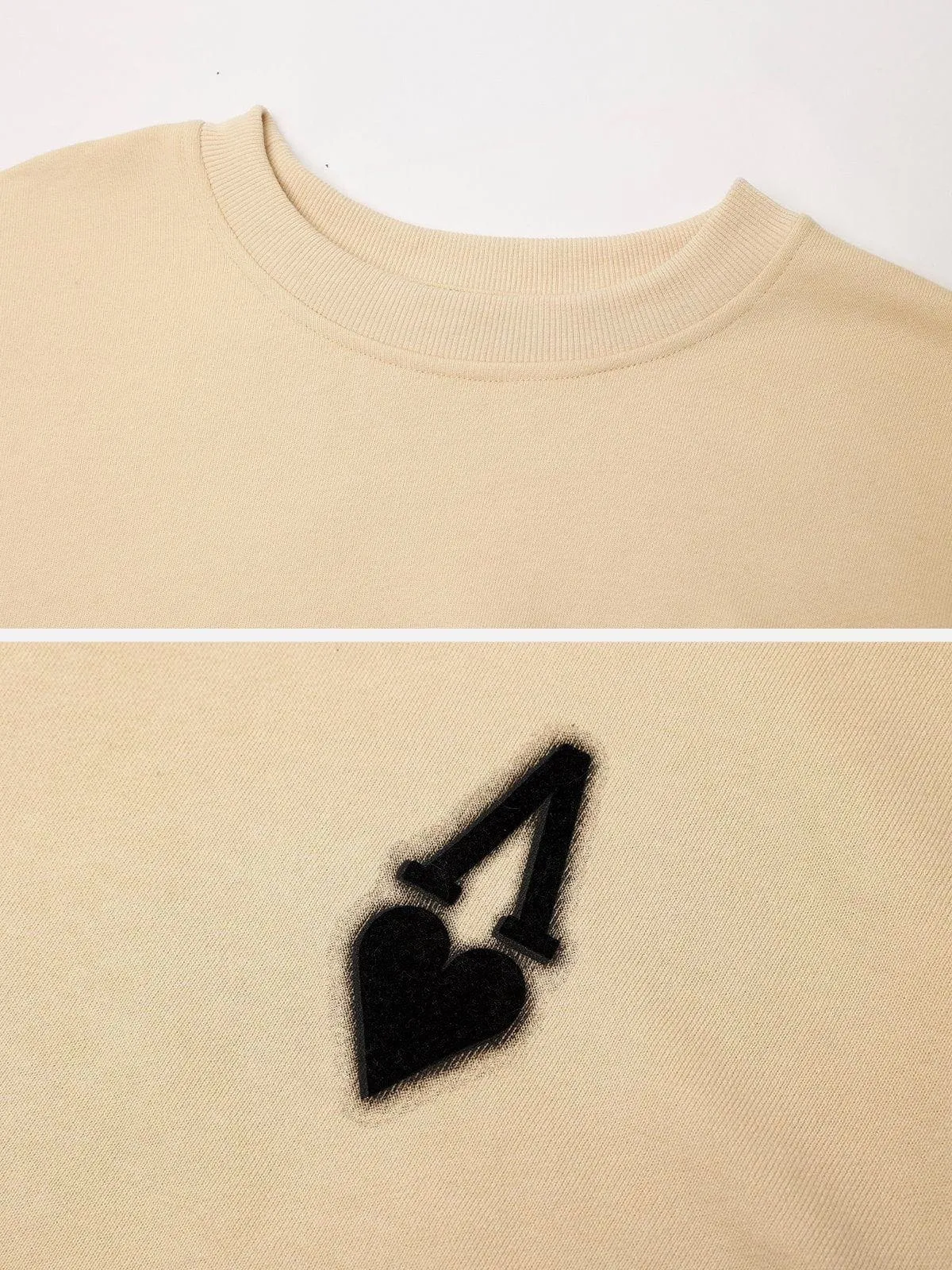 City of Love Button Detachable Sleeve Sweatshirt