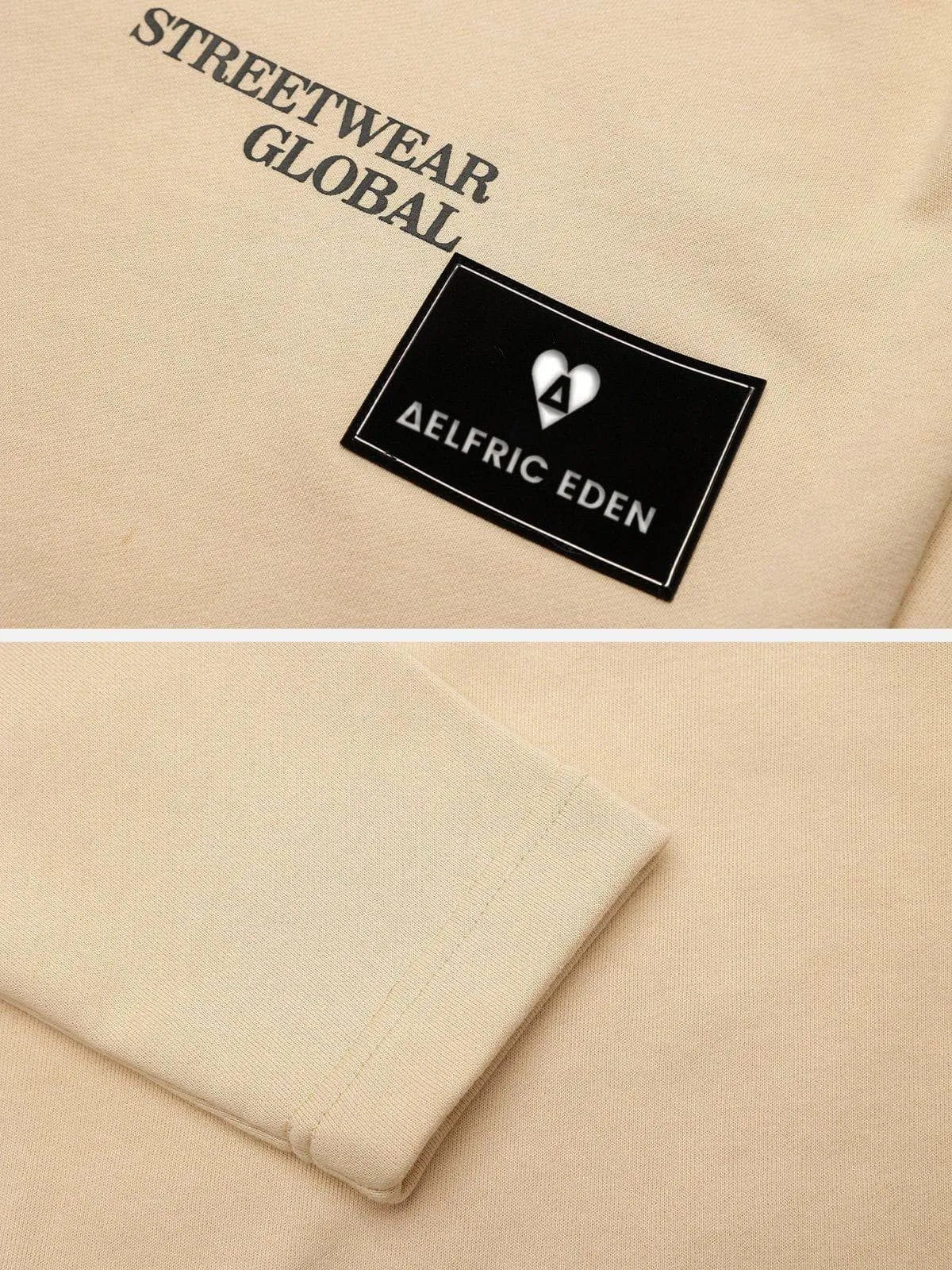 City of Love Button Detachable Sleeve Sweatshirt