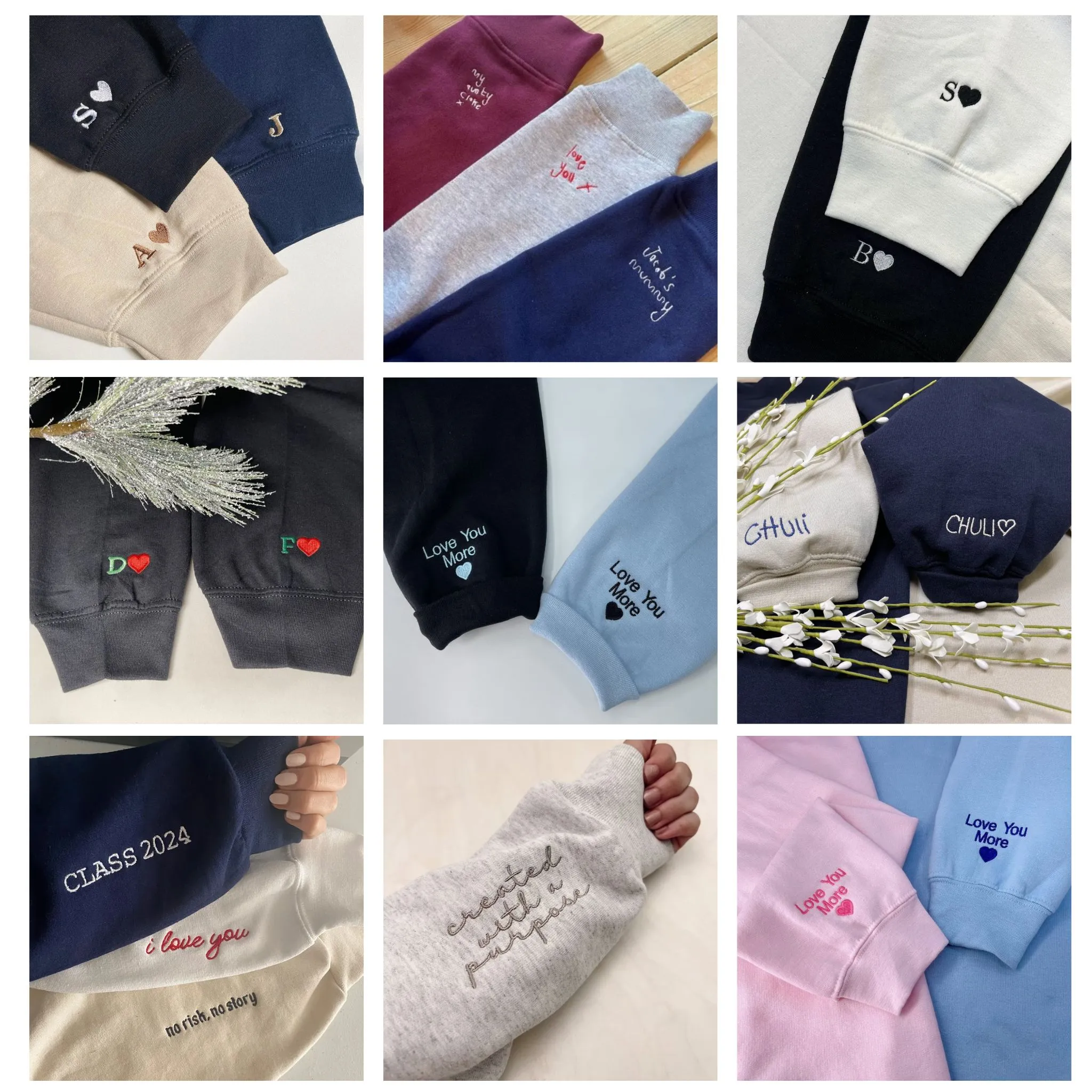 Custom Embroidered Mr and Mrs Hoodie, Personalized Just Married Hoodie With Initial On Sleeve