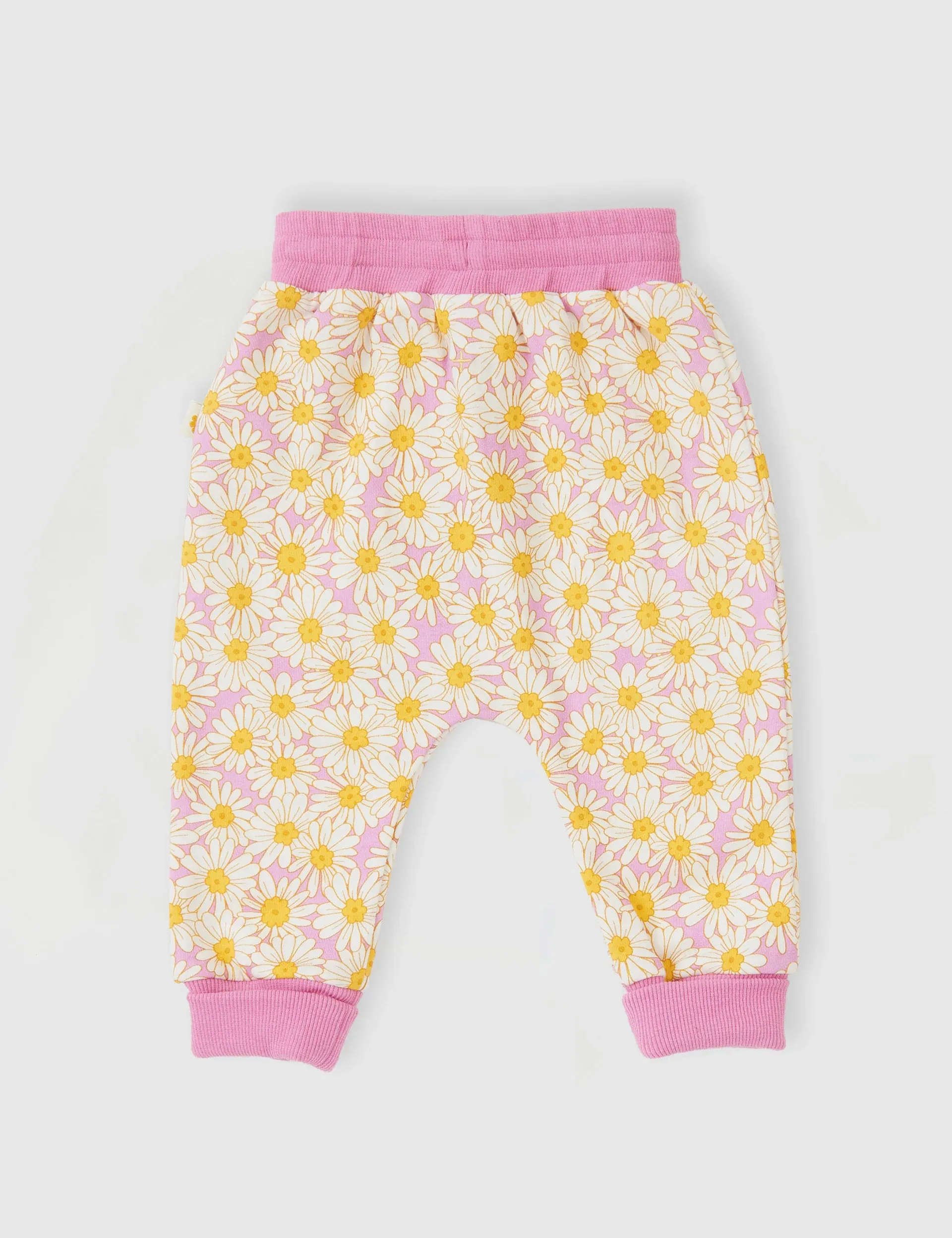 Daisy Meadow Terry Sweatpants - Fairy Floss Golden