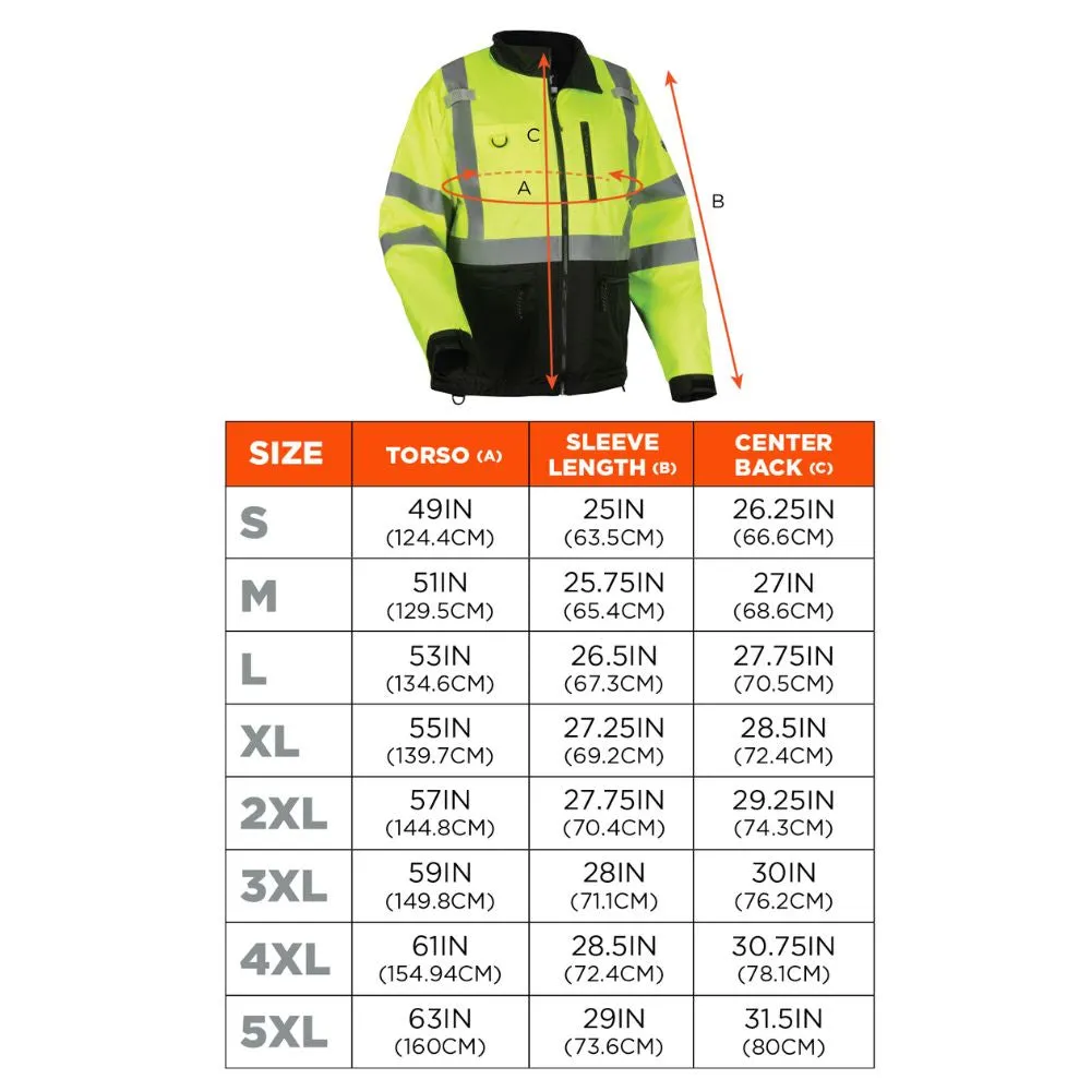 Ergodyne 23429 #8351 5XL Lime Hi-Vis Windbreaker Water-Resistant Jacket
