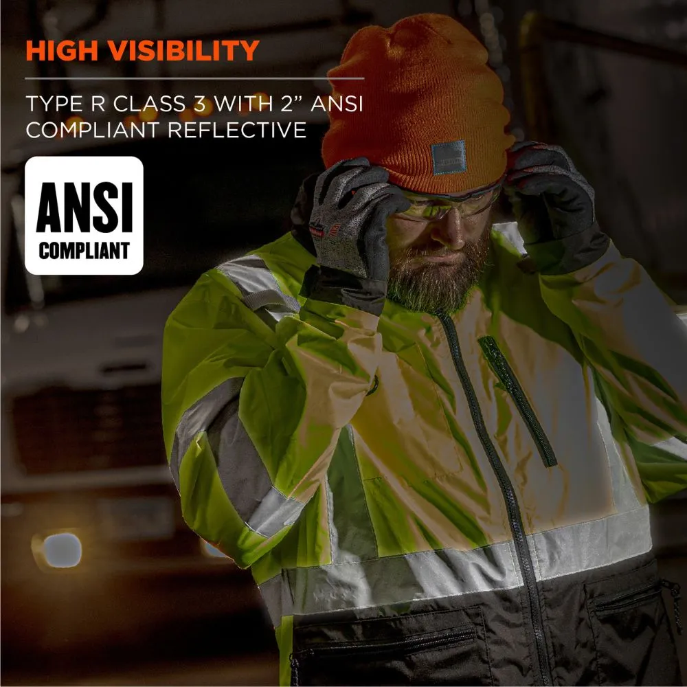 Ergodyne 23429 #8351 5XL Lime Hi-Vis Windbreaker Water-Resistant Jacket
