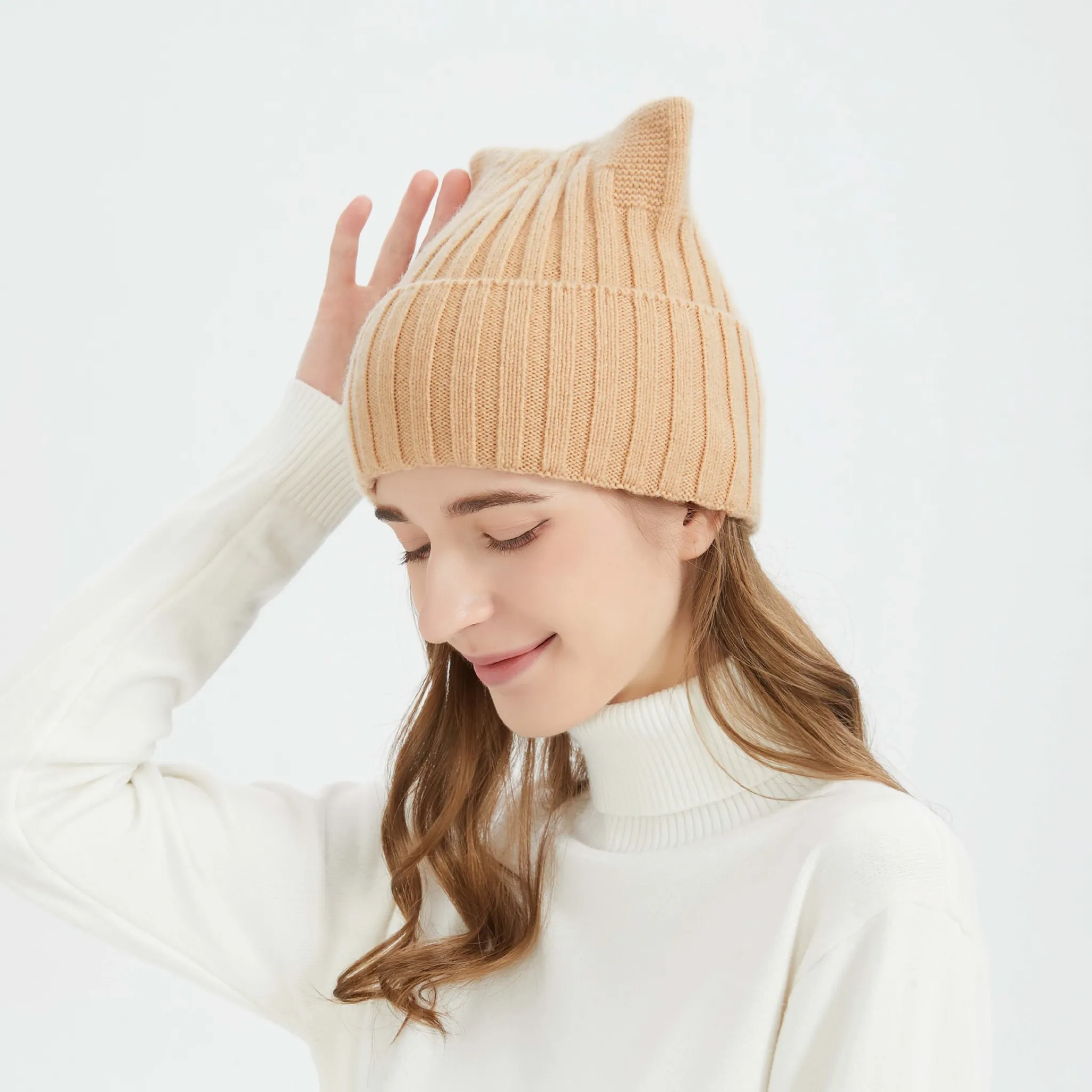 Felix Cat Ear Knit Cable Wool Hat