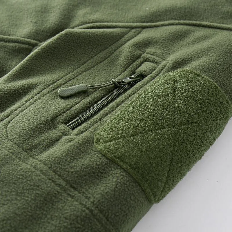 Fleece Breathable Solid Single-Layer Field Jacket