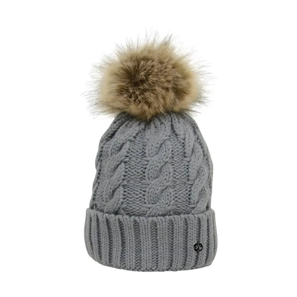 Hy Equestrian Melrose Cable Knit Bobble Hat