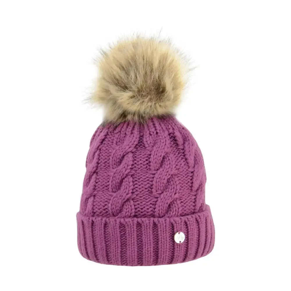 Hy Equestrian Melrose Cable Knit Bobble Hat