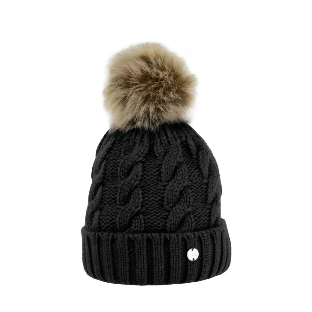 Hy Equestrian Melrose Cable Knit Bobble Hat