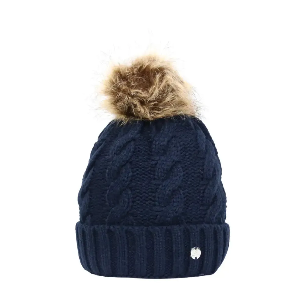 Hy Equestrian Melrose Cable Knit Bobble Hat