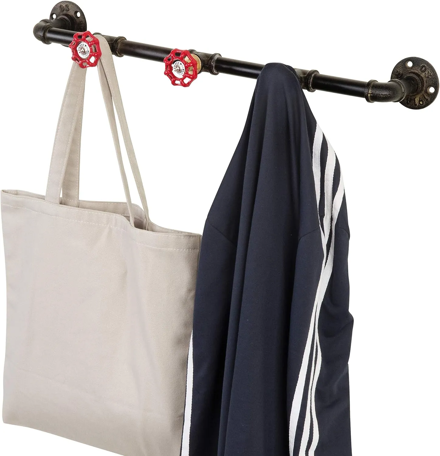 Industrial Pipe Coat Rack with Faucet Valve-80CM