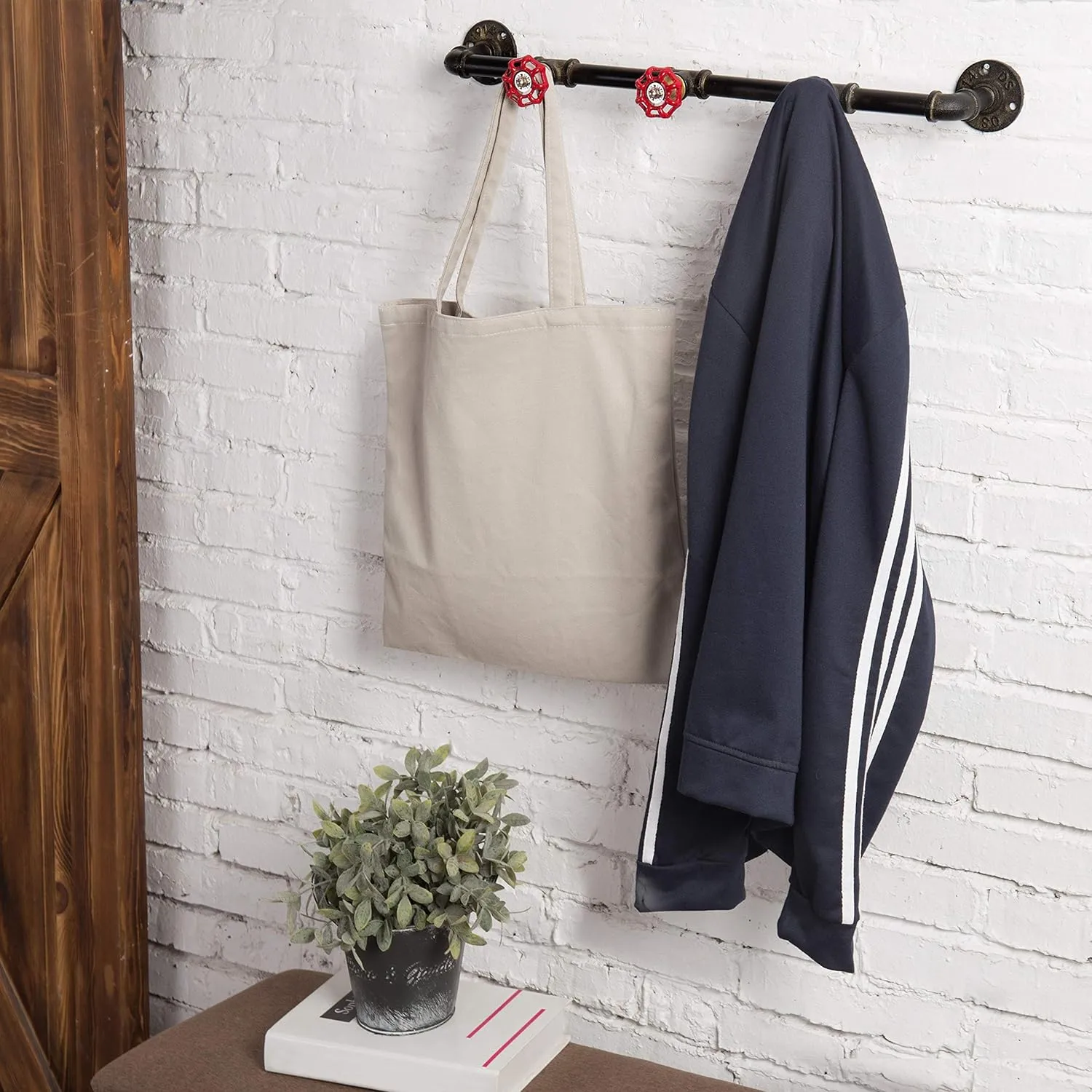 Industrial Pipe Coat Rack with Faucet Valve-80CM