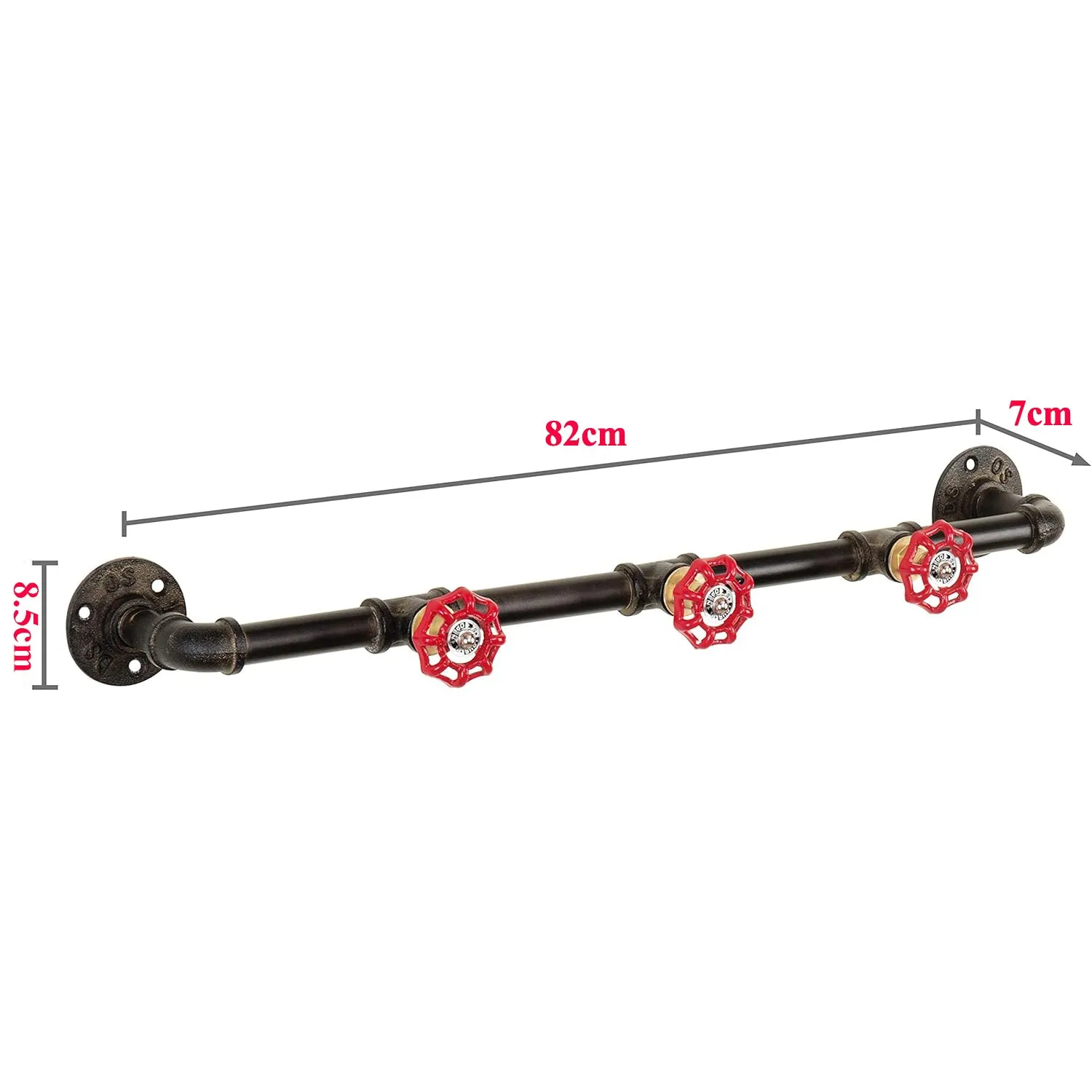 Industrial Pipe Coat Rack with Faucet Valve-80CM