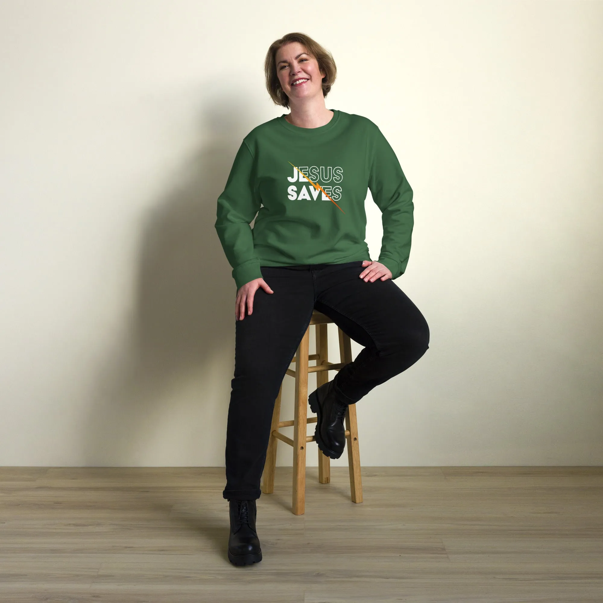 Jesus Save Graphics Women Organic Sweatshirt