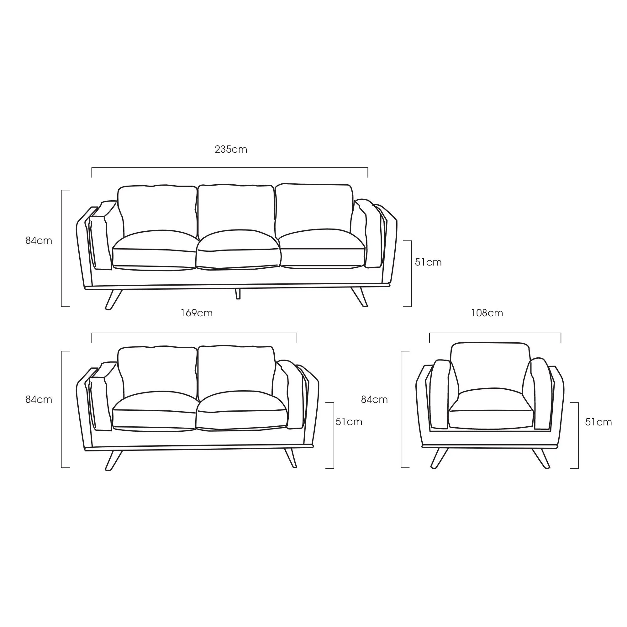 Kerrigan 3-Seat Sofa - Tan