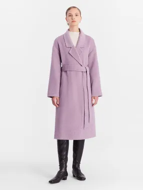 Lace-up Full Wool Double Woolen Coat