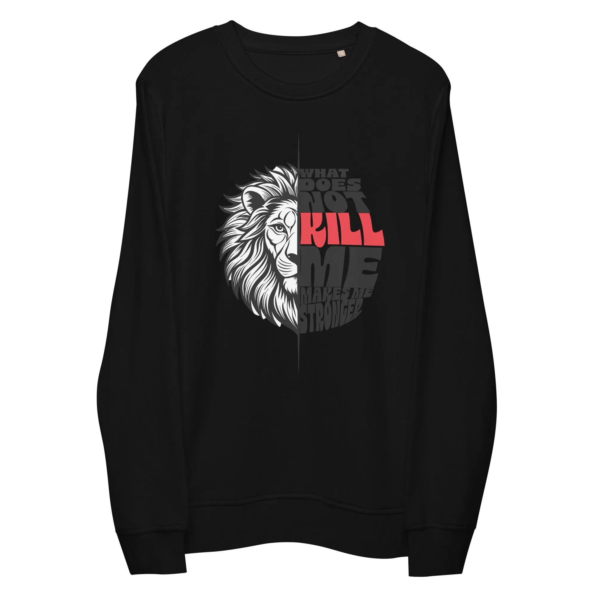 Lion Typography Graphic Men Organic Sweatshirt