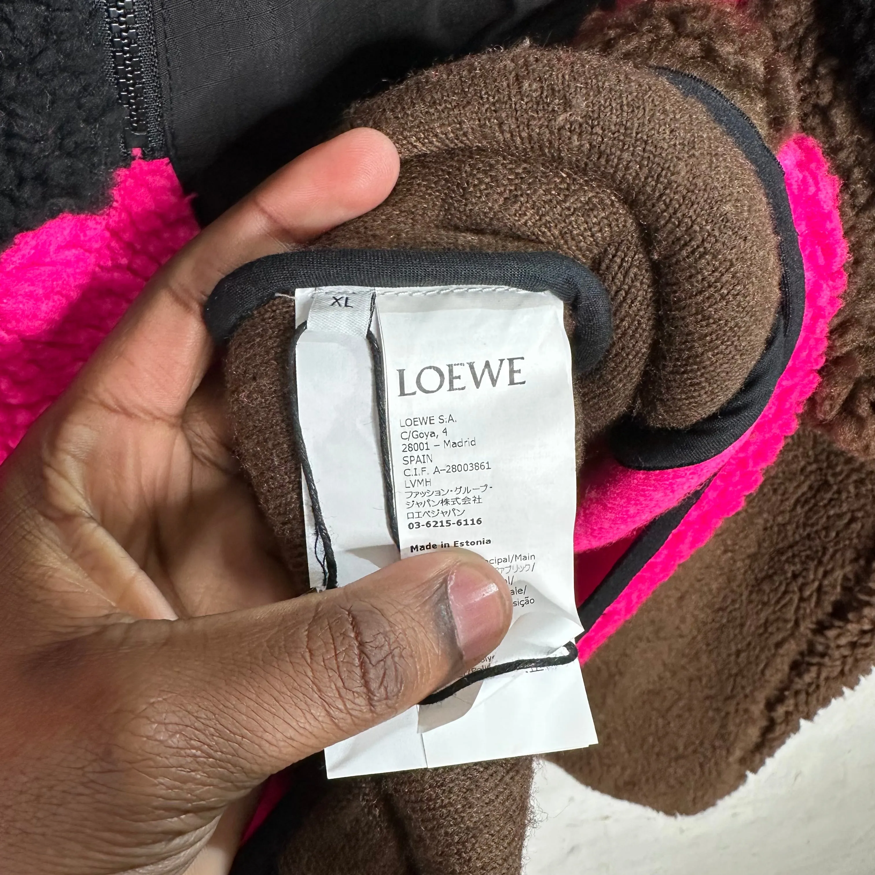 Loewe Paneled Quarter Zip Fleece Jacket