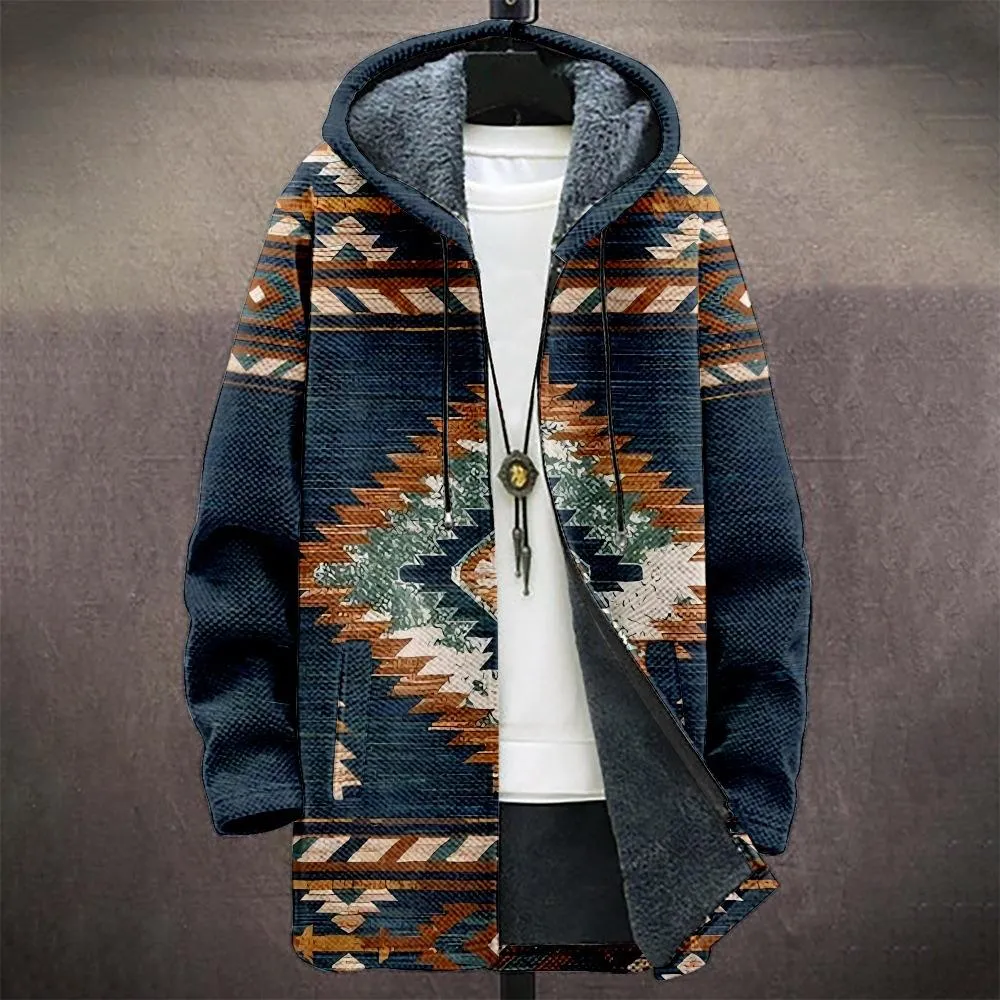 MEN'S PRINTED HOODED FLEECE JACKET 14143360YM