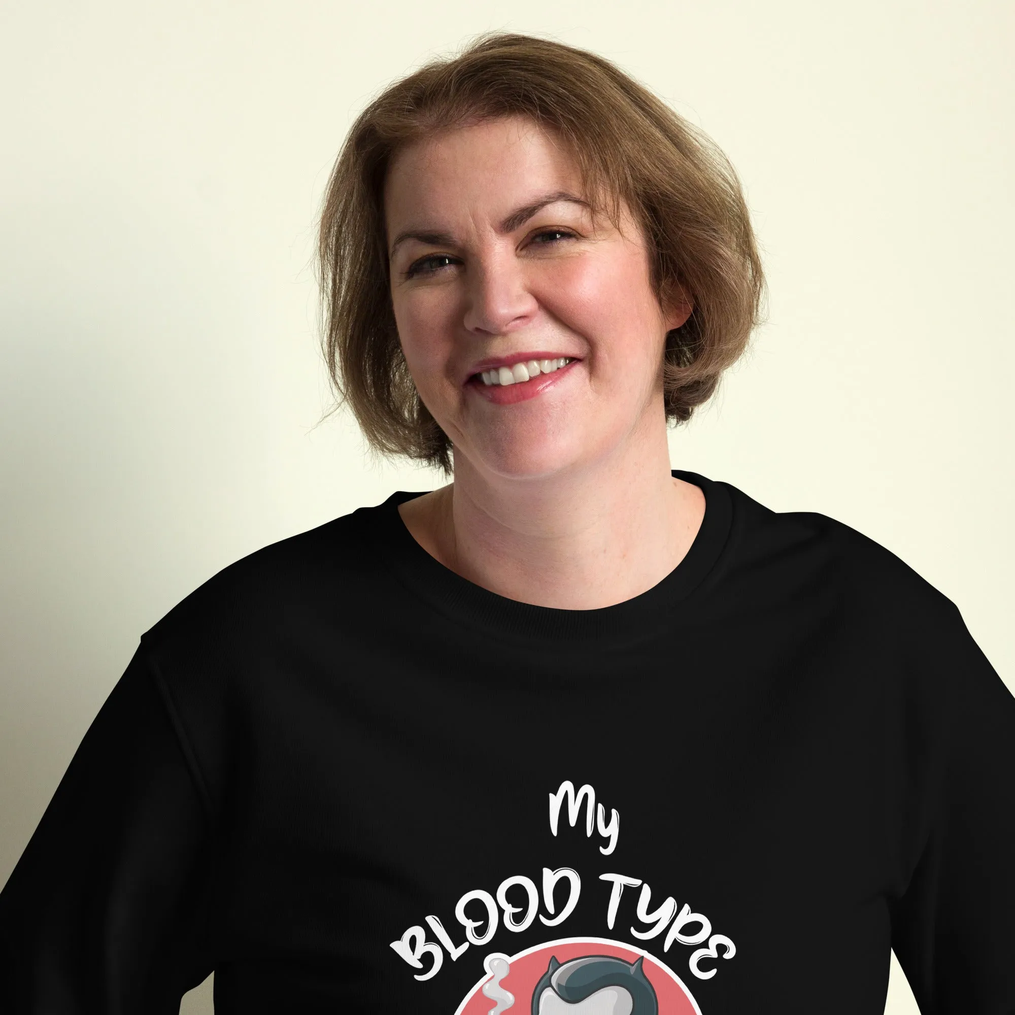 My Blood Type is Coffee Halloween Graphic Women Organic Sweatshirt