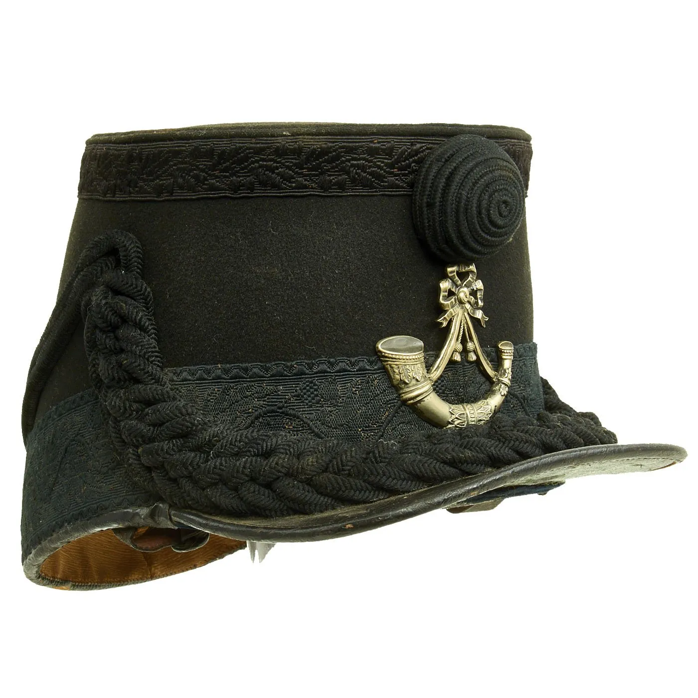 Original British Late Victorian Rifle Regiment Tschako by F.W. Flight - named to E.L. Ferry