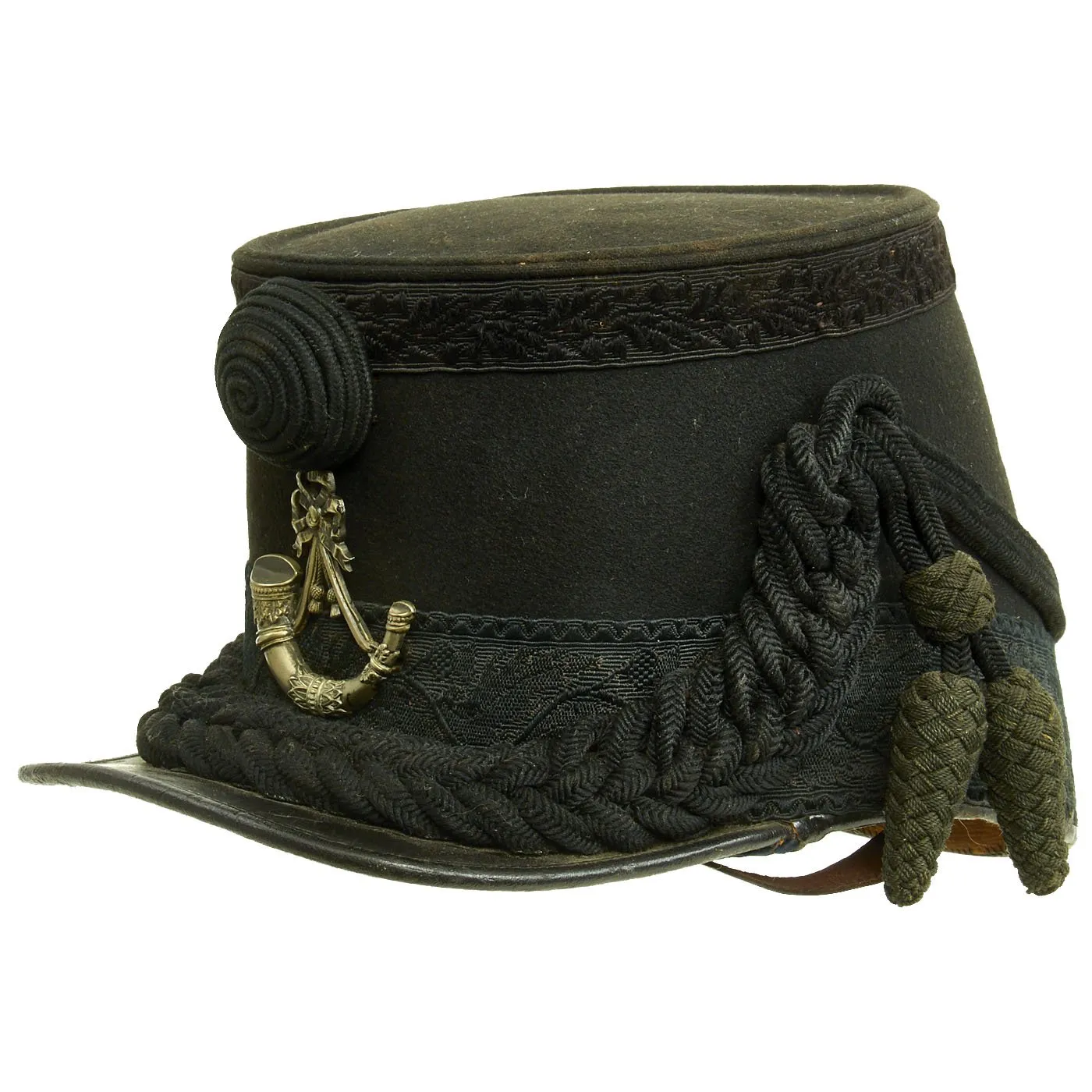 Original British Late Victorian Rifle Regiment Tschako by F.W. Flight - named to E.L. Ferry