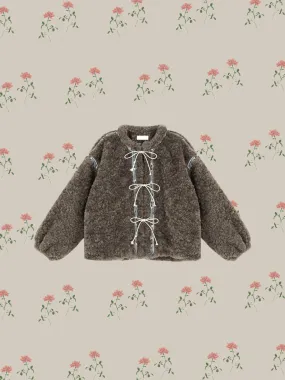 Pattern Line Shearling Boa Jacket