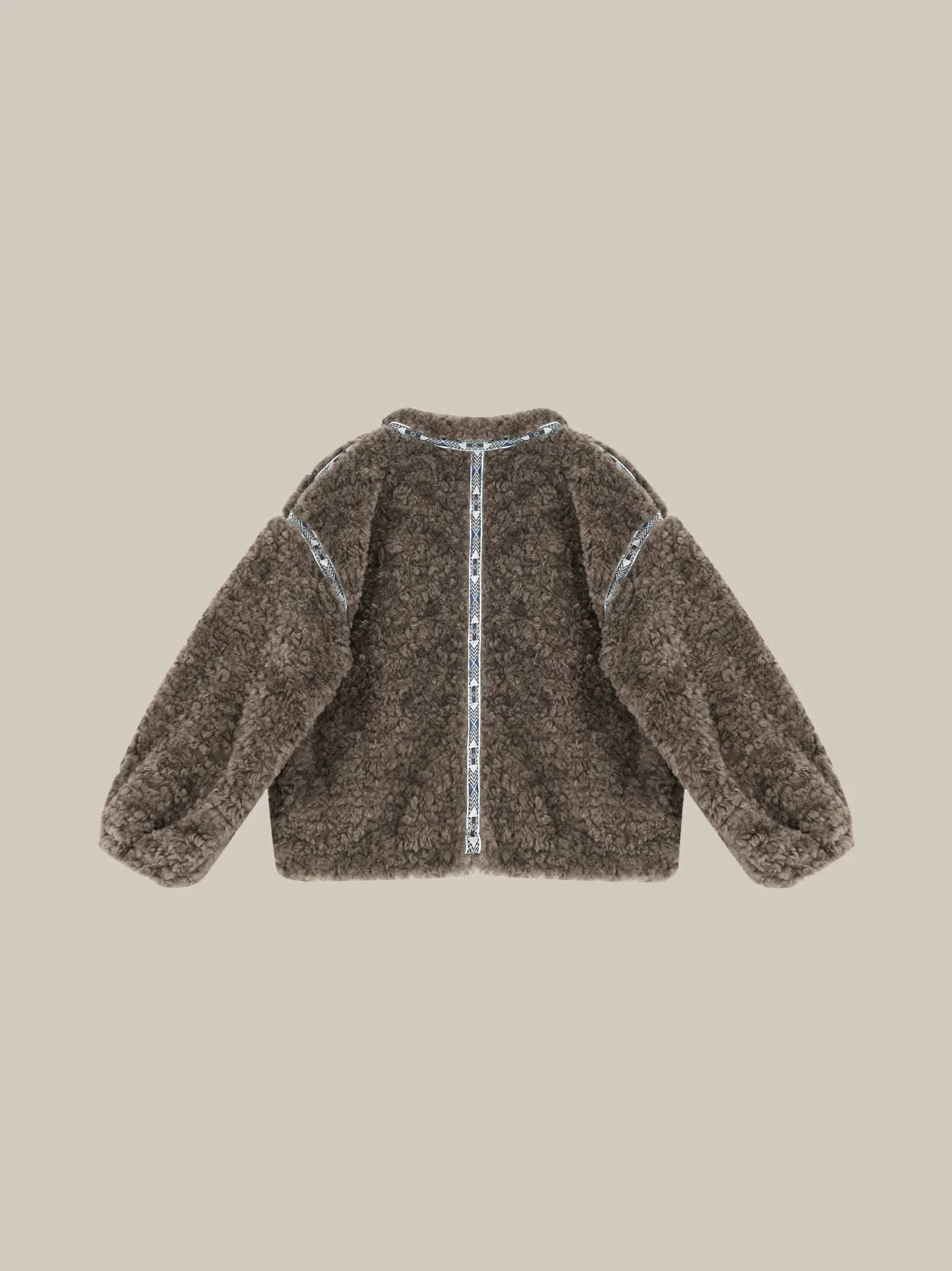 Pattern Line Shearling Boa Jacket