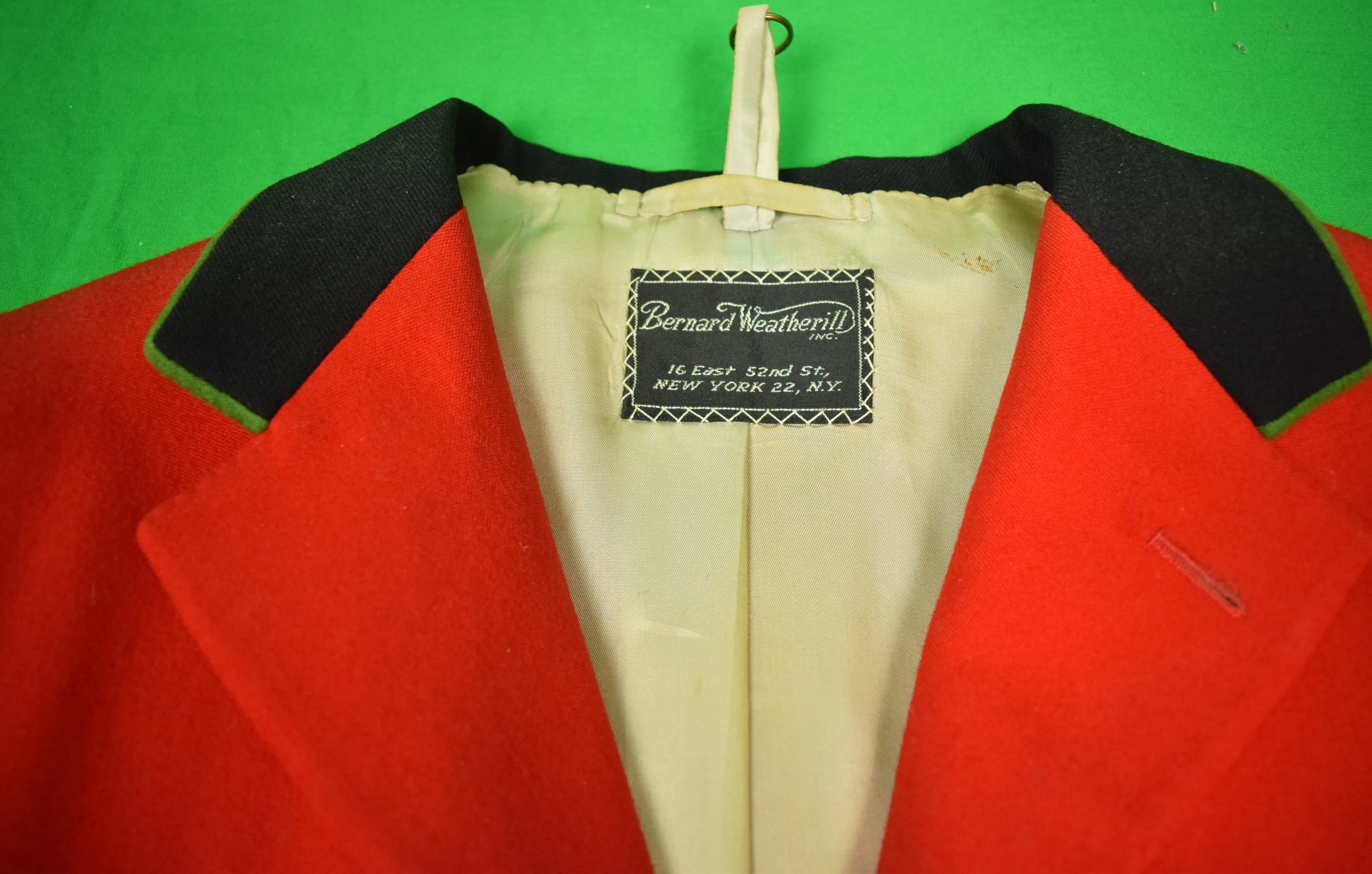 "Bernard Weatherill c1974 Scarlet Millbrook Fox-Hunt Coat" Sz 39R