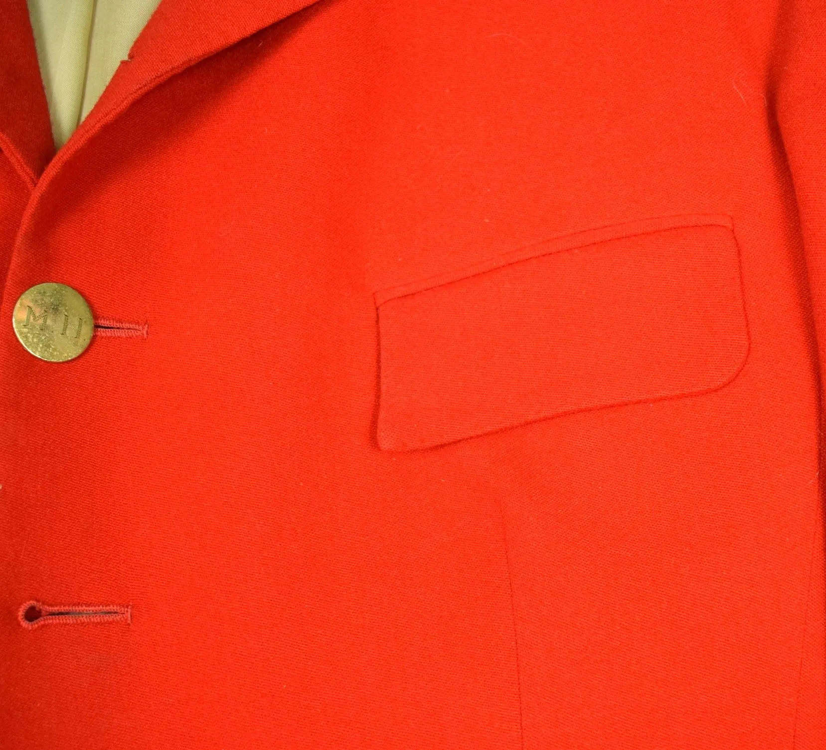 "Bernard Weatherill c1974 Scarlet Millbrook Fox-Hunt Coat" Sz 39R