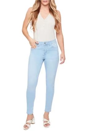 Royalty for Me by YMI High Rise Waist Belt Hoop Button & Zipper Closure Front & Back Pockets Skinny Jeans with Perfect Tummy Control