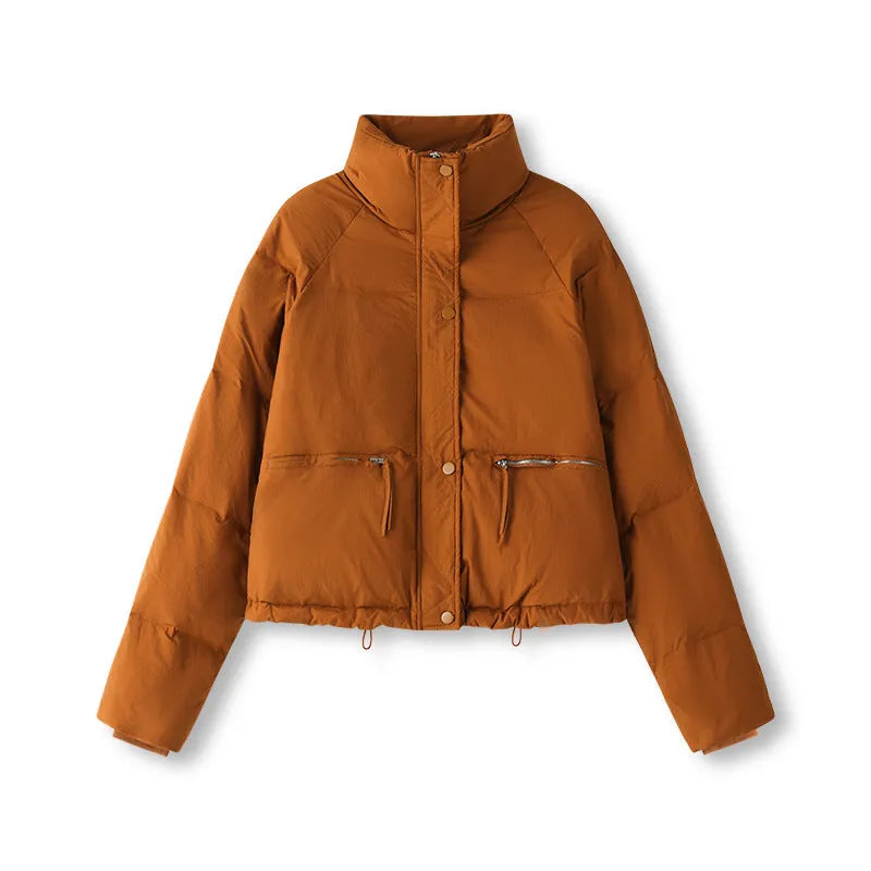 Short down cotton clothes for women's winter small people ins Hong Kong style thickened bread clothes design sense niche cotton clothes jacket tide