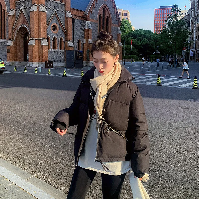 Short down cotton clothes for women's winter small people ins Hong Kong style thickened bread clothes design sense niche cotton clothes jacket tide